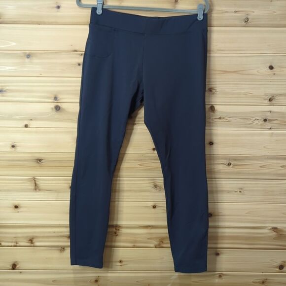American Giant Ponte Slim Pant Womens 12 Navy Skinny Leg Pull On - Picture 1 of 8
